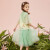 ABC KIDS【国风汉服裙】女童裙子套装夏季网纱儿童短袖裙子两件套 绿色 110
