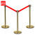 者也（ZYE）安全隔离带伸缩带排队围栏栏杆不锈钢银行一米线护栏杆警戒警示柱 3米钛金色