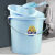 水桶塑料桶加厚手提学生宿舍储水洗澡洗衣装水桶厕所大号 中号蓝色26L高全套强力桶+盆+水