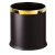 南 GPX-43 南方圆形单层垃圾桶 镜金圈 黑色皮 商用客房无盖垃圾桶带活动钢圈 房间桶 果皮桶