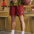 匹克美式篮球裤男2024春夏新款速干四分裤宽松专业训练比赛运动短裤 酒红 M/170
