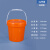 塑料桶圆桶水桶酒酿桶甜米酒密封桶透明1/2/5/10/20L25升 3L橘色