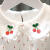 玛卡亚米女童夏装新款娃娃领小樱桃上衣短袖T恤 白色 80