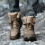 OEOVEAO 冬季保暖东北雪地靴男士高帮加绒加厚棉鞋防滑防水短筒靴子 棕色 42