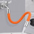 中环力安 卫生间通用万向接头防溅水延伸硅胶软管 【2个】橙色50cm