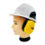 耐呗斯 30dB隔音耳罩 挂安全帽式防噪音睡眠耳机 工业装修降噪耳罩 NBS32E08 黄色 1副
