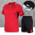 特步跃跑夏季运动跑步服套装男短袖圆领T恤健身训练速干衣休闲晨跑服团服 206#红色 M(85110斤)