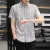 轩莱雅（XUANLAIYA）夏天短袖衬衫男士格子衫2022新款商务休闲韩版修身青年衬衣男潮流 灰色 M