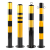 防撞柱加厚型钢管警示柱固定隔离铁立柱道口反光路桩可定制 镀锌固定-75高*2.0mm+螺丝