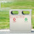 于户外垃圾桶不锈钢垃圾桶环卫分类垃圾桶室外果皮箱大号小区垃圾箱定制 201不锈钢双桶C