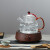 康佳（KONKA）电陶炉煮茶器 煮茶炉烧水壶 电磁炉家用泡茶壶玻璃迷你小型蒸汽全自动茶具套装 木纹圆炉 单炉