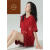 海梵鲸轻奢品牌本命年睡衣女红色夏季短袖纯棉2024龙年中国风结婚家居服 ZL7046女 M