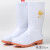 白色雨鞋专用卫生靴女防滑中高筒雨靴食堂厨房工作水鞋 高度30cm左右白色牛筋底-不加棉 39