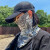 夏季防晒面罩户外骑车护颈薄款围脖透气韩版围巾面纱电焊工防护头套 涂鸦（黑）