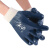 曼睩 束口耐磨12双装 浸胶耐油全挂手套蓝大口耐用防油蓝丁腈帆布手套加厚电焊手套ML010