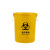 庄太太【黄色医疗桶100升有盖】医疗废物垃圾桶废弃物损伤性圆形特大圆桶