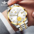 欧品客明星同款进口机芯含金手表自动机械表男士手表夜光防水日历星期表 加强升级版-间金白面-含金腕表