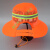 LISM环卫工人帽清洁工遮阳防晒帽加大加宽帽檐物业保洁夏季系绳网眼帽 桔色 可调节