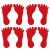 玛仕福 脚印地贴红色（1对） 幼儿园学校防水耐磨脚丫贴纸12*24cm