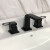 九思睿达（SKYRID） 全铜冷热浴室柜水龙头 面盆可抽拉分体三件套组合龙头带提篮 抽拉三件套带提拉下水