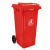 Raxwell 两轮移动塑料垃圾桶RJRA1201，户外垃圾桶，120L 红色 HDPE材质