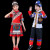 三象鲨（SANXIANGSHA）民族服 三月三壮族服装演出服儿童少数民族舞蹈表演民族服装 126 红色褶褶裙 130cm