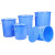 幸蕴 大号塑料圆桶 圆形收纳桶 大容量酒店厨房垃圾桶储水桶 蓝色60L带盖