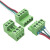 绎威格 3P芯免焊对接2EDGKP+K-5.08m3对插式接线端子绿色连接器公母2套 