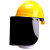 PVC电焊防护面罩配安全帽式防尘防冲击防飞溅铝包边劳保打磨面屏 pvc透明面屏