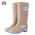 上海牌 302 高筒雨靴女士款 防滑耐磨防水时尚舒适PVC户外雨鞋可拆卸棉套 卡其色 39码