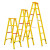 宝卫侠 1.5米绝缘玻璃钢梯子 人字梯2米 电力施工折叠梯 2.5米关节梯 黄色 绝缘梯 2.5m 人字绝缘梯 黄色