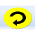 电转向警示贴纸顺时针旋转方向箭头标志贴圆形标签械安全标识 黄色顺时针电旋转 2.5x2.5cm