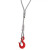 启宙 钢丝绳吊钩套装 起重钢丝绳带吊钩压制钢丝绳 一套价 四钩2T-2米 
