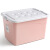 庄太太 80L粉红色 透明收纳箱玩具杂物收纳盒衣服整理盒塑料带轮ZTT-9104