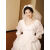 疏话公主蓬蓬裙秋季小香风法式高级感在逃气质设计感订婚轻婚纱白色蕾 白色 S