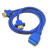USB3.0前置面板线挡板线19针/20Pin转双口/单口USB转接线DIY机箱 单口-蓝线间距22MM-0.8米