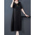 贝卓莱轻奢品牌2022高端连衣裙夏装新款女装复古气质长裙子 黑色 4XL150-160斤