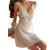 采云卡利吊带胸垫蕾丝夏季天新款性感两件套装睡裙仿真丝春秋高级感睡衣女 9008白色 XL