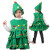 姗存新款女童圣诞节服装儿童圣诞树表演舞蹈服儿圣诞礼物树帽子表演服 绿色 150cm