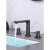 莱博勒三孔分体式双把面盆水龙头铜冷热卫生间浴室柜台盆可旋转 铬色