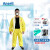 Ansell安思尔3000耐酸碱连体防化服微护佳防油实验化工黄色分体 分体半面罩套装（防酸性气体） XL