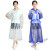 带袖连衣裙雨衣踏板电动车旅游韩国时尚成人徒步有袖步行雨衣雨裙定制定制 紫蓝色(波点) XL