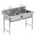 海斯迪克 HKhf-2 不锈钢水槽水池 食堂洗菜盆 酒店厨房洗碗池 约1.0厚双池140*70*80cm