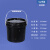 黑色大口桶工业级水桶塑料桶密封桶油漆桶油墨桶胶桶桶小桶大桶机油桶带盖带提手黑色避光桶 15L-黑色