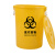 庄太太【黄色医疗桶100升有盖】医疗废物垃圾桶废弃物损伤性圆形特大圆桶