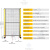 工业机器人围栏自动化设备安全防护网车间仓库隔离网工厂铁丝护栏 1.5m高*0.5m宽黄柱黑网