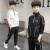 雷公仔童装男童套装新款3-15岁儿童韩版中大童春秋季男孩衣服运动两件套 黑色 150码（建议身高140）