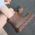 彬单 EVA雨鞋女厚底防水防滑设计感短筒雨靴 棕色 40-41