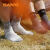 绿简堂SANTO山拓户外袜子冬季男士中筒跑步袜骑行袜 L码(39-43) 黑色-男款