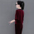 洛比狮金丝绒运动套装女春秋季新款高端两件套休闲服中年妈减龄时尚卫衣 酒红 女L(85斤-109斤)